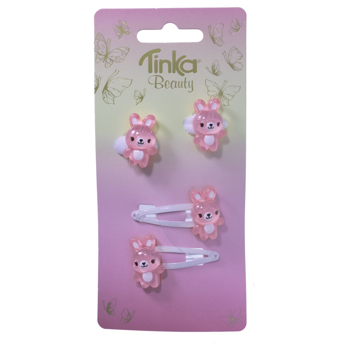 HÅRCLIPS/HÅRELASTIK BUNNY ROSA