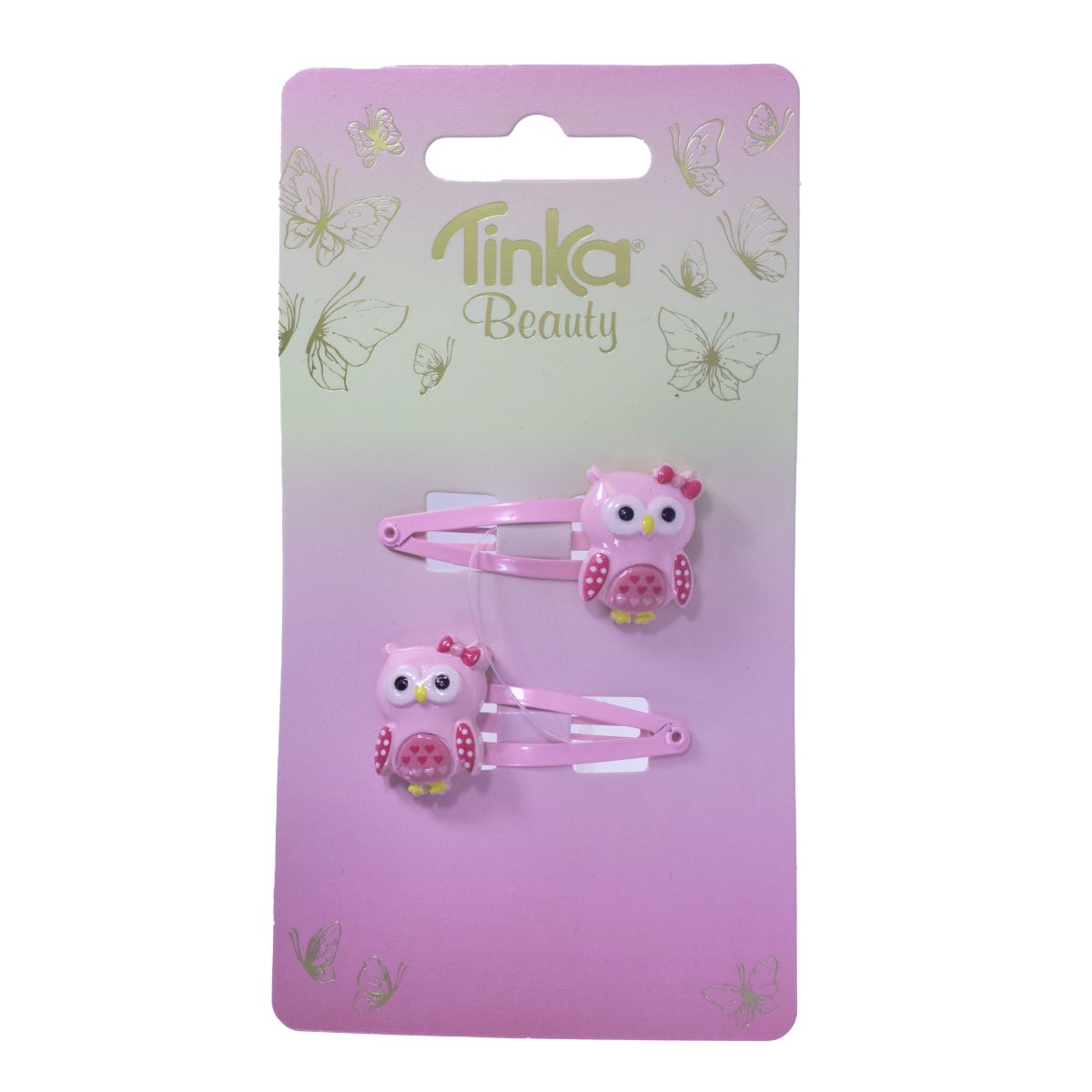 HÅRCLIPS UGLE ROSA 2 STK