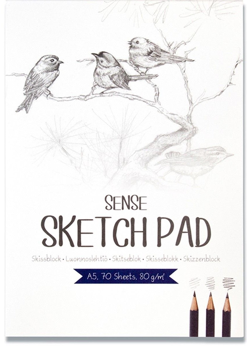 Sense Skitseblok A5 80g syrefrit papir med 70 ark.