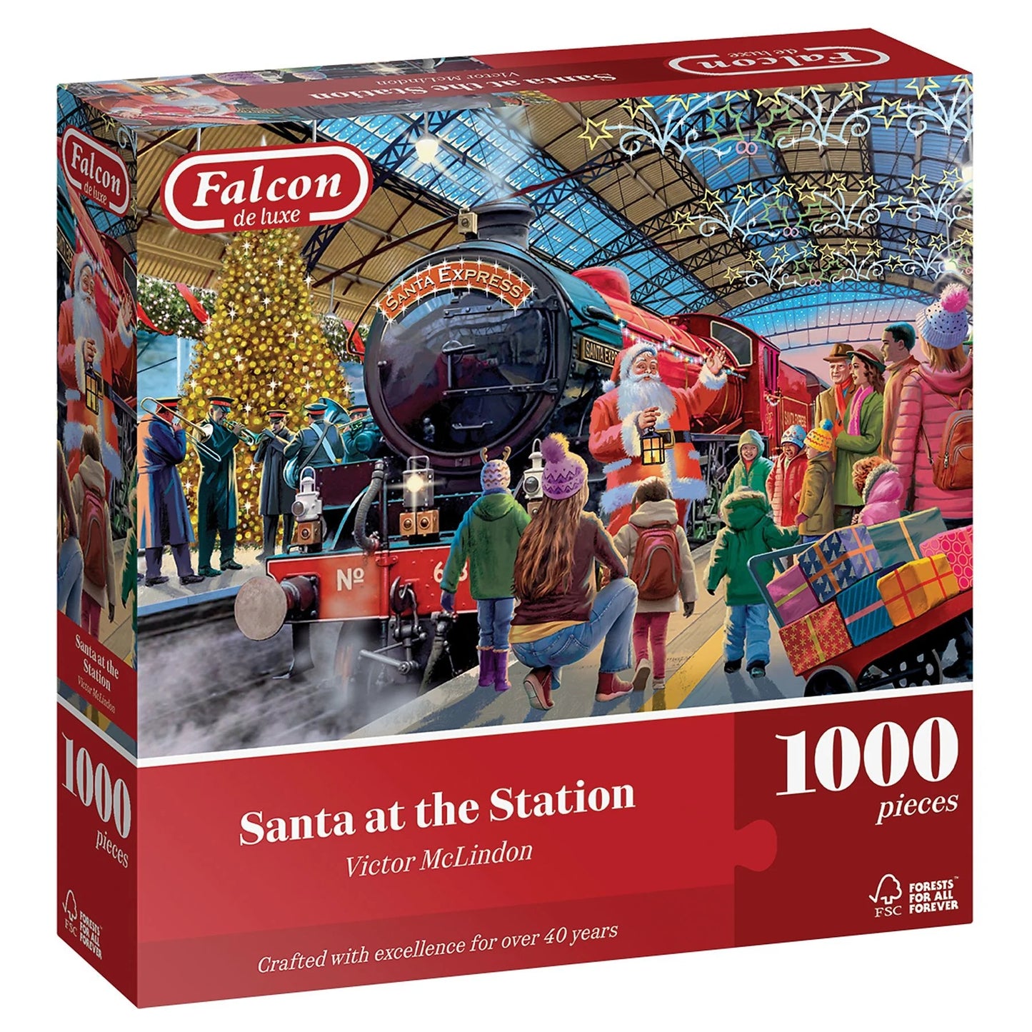 Falcon Puslespil Santa at the Station 1000 brikker
