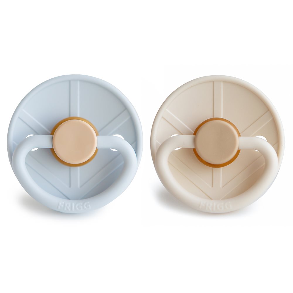 Frigg 2 pk latex sutter size 2 blå/creme