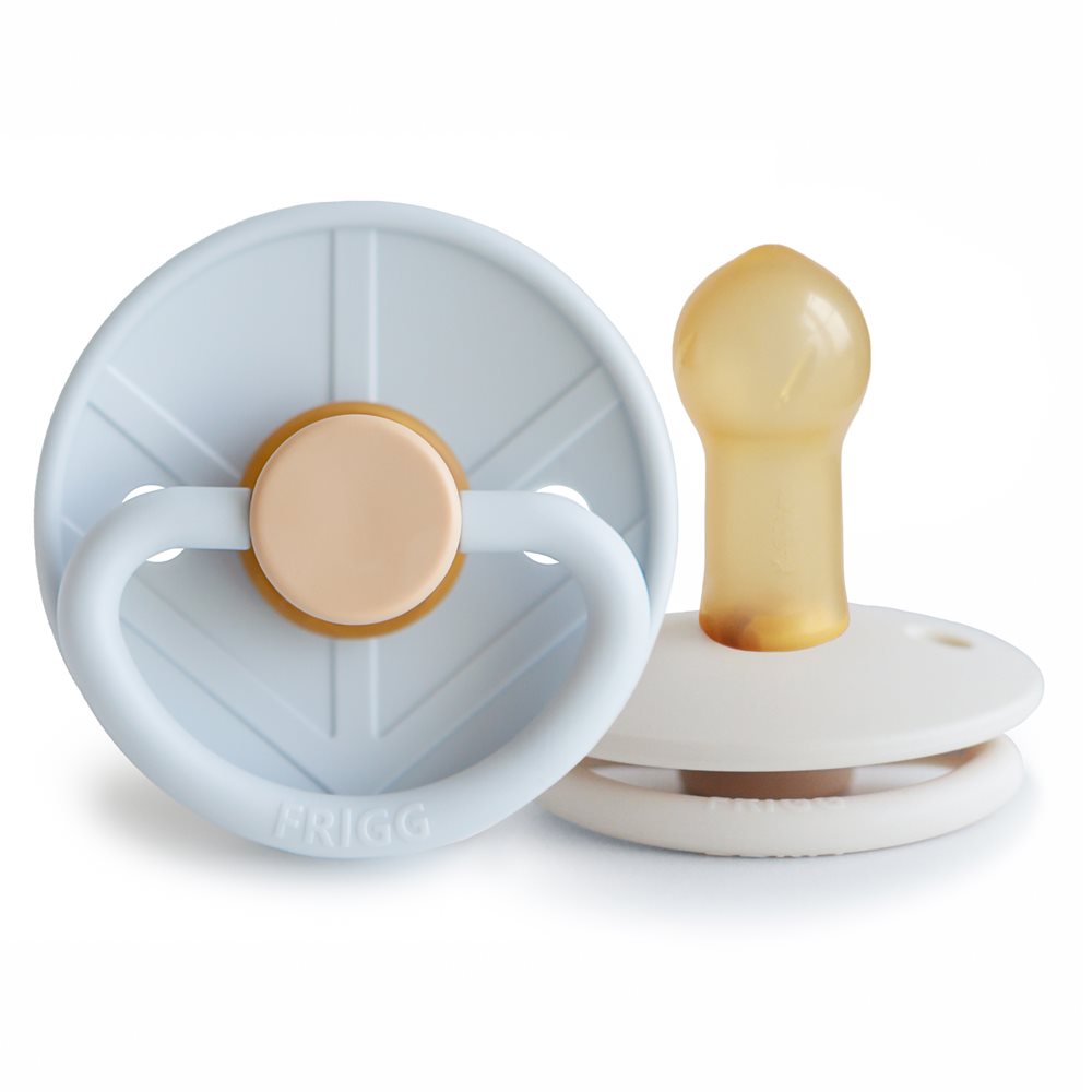 Frigg 2 pk latex sutter size 2 blå/creme