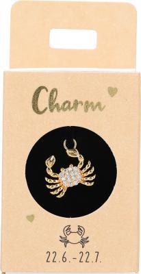 Charms til ørering i lille æske - Stjernetegn Krebs (22/6-22/7)