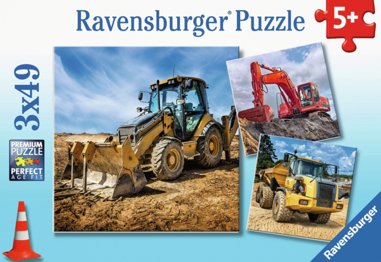 Ravensburger puslespil med maskiner 3x49 brikker