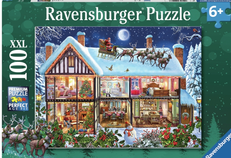 XXL puslespil julehuset 100 brikker