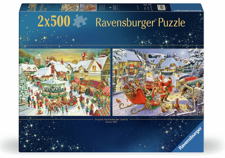 Ravensburger julepuslespil 2x500 brikker
