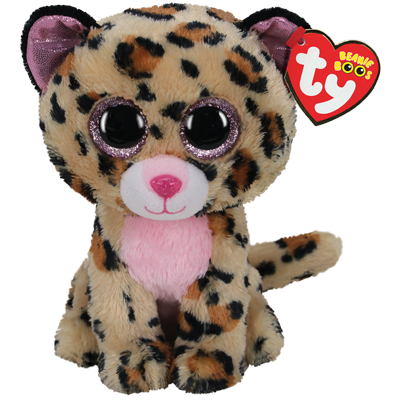 TY Bamse 15 cm. Livvie - brown/pink leopard TY36367
