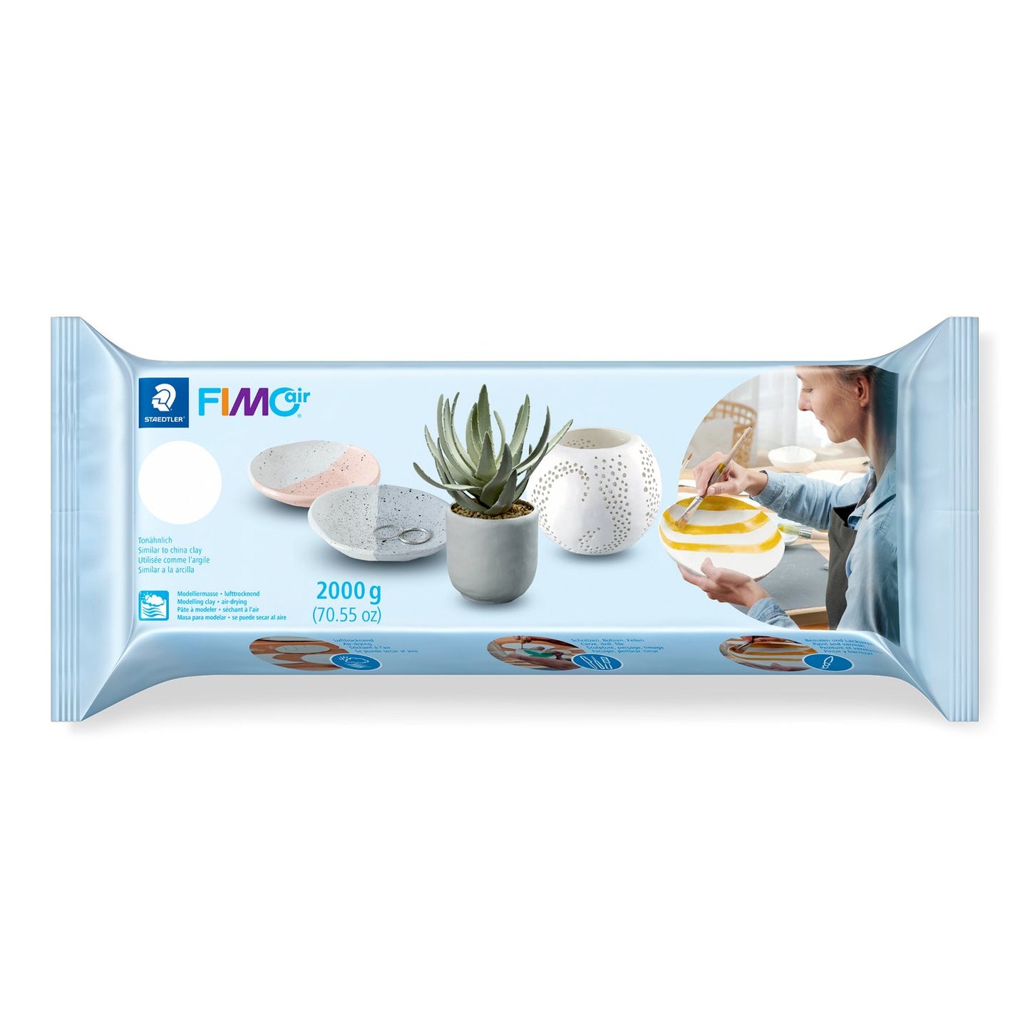 FIMO Air ler 2000g hvid