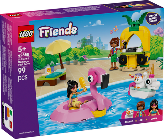 LEGO Friends  Poolparty med enhjørning og flamingo 42658