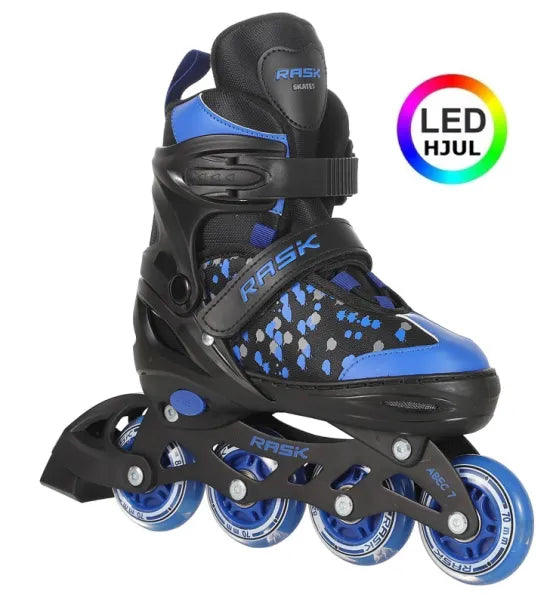 RASK SPLASH Rulleskøjte BLUE med LYS i ALLE HJUL 30-33