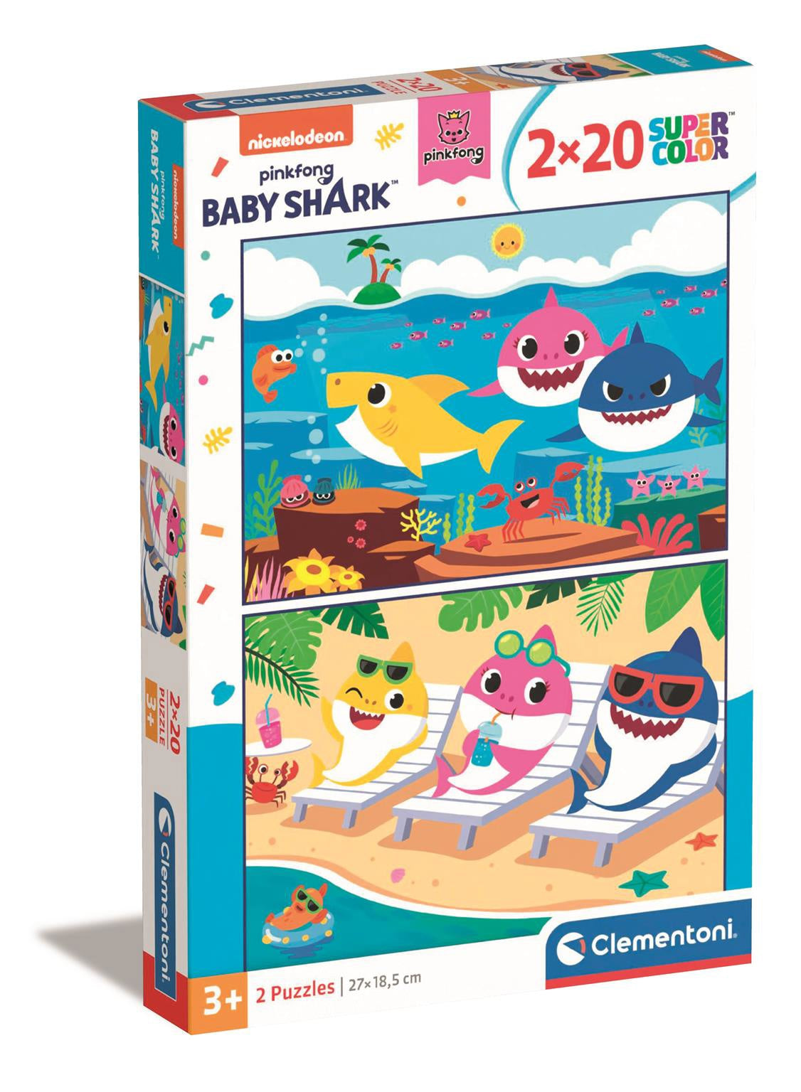 Clementoni puslespil med Baby Shark 2 x 20 brikker