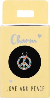 Charms til ørering sølv fredstegn love and peace