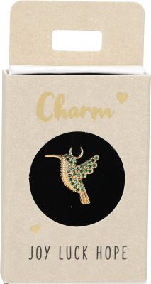 Charms til ørering i lille æske - Joy Luck Hope (kolibri)