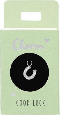 Charms til ørering i lille æske - Good luck (hestesko)