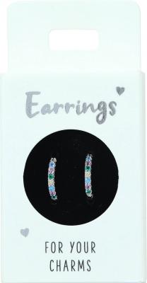 Øreringe sølv med farvede sten 15