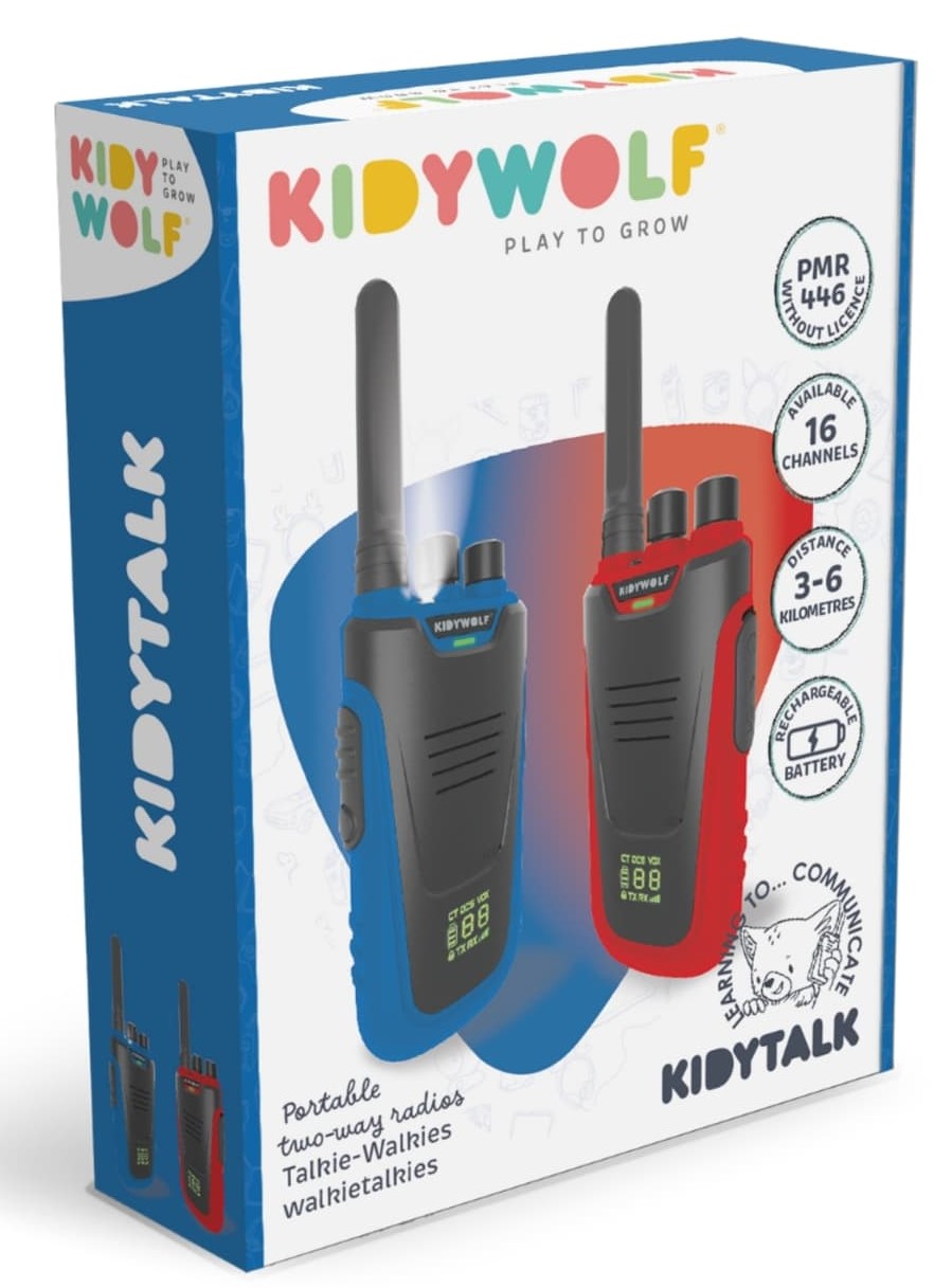 Kidywolf walkie talkie-sæt, Blå-Rød