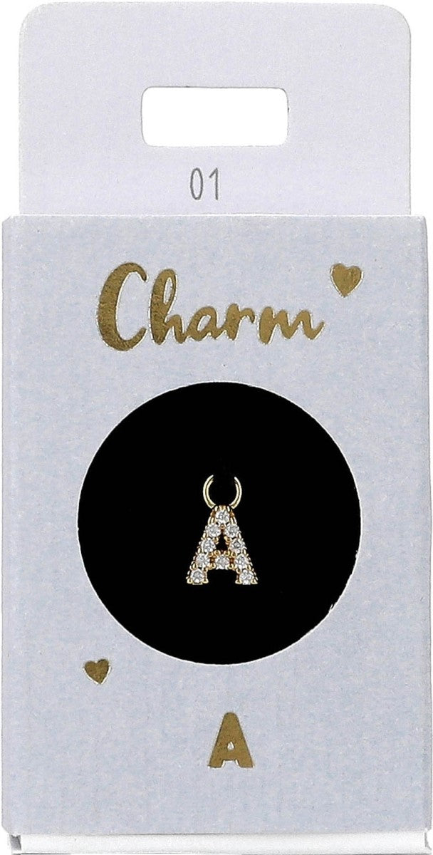 Charms til Ørering guld bogstav A