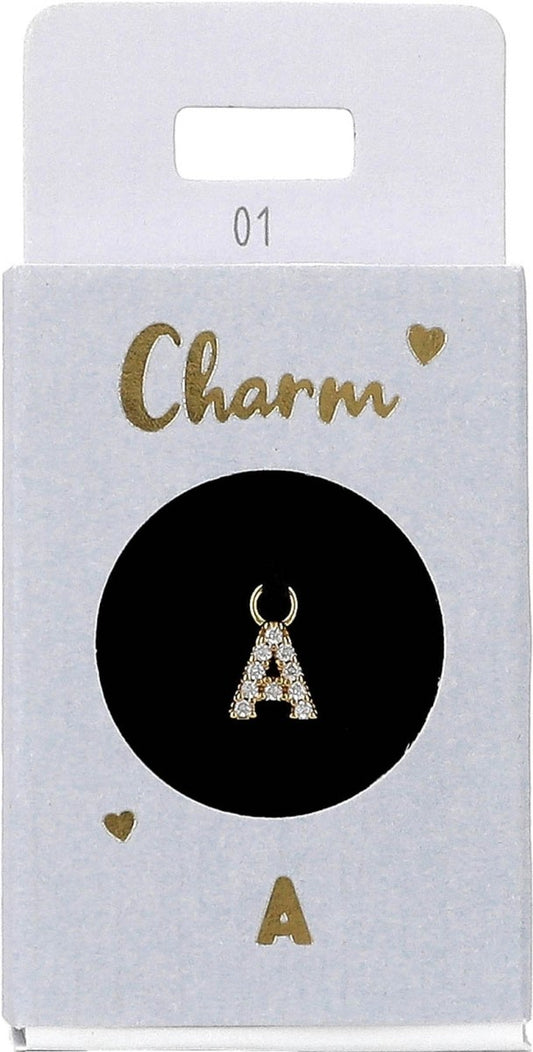 Charms til Ørering guld bogstav A