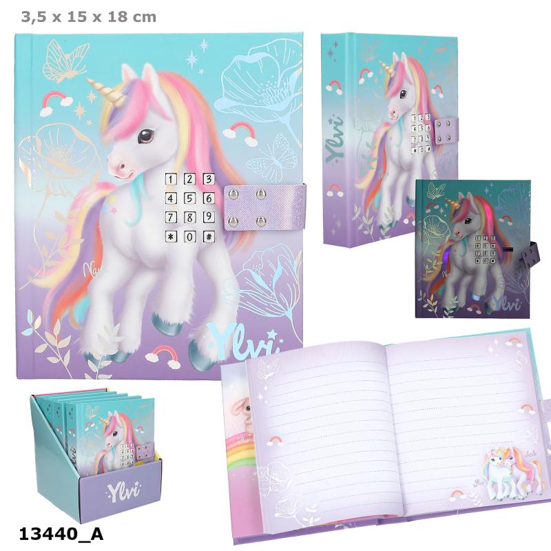 Ylvi dagbog med kode lås