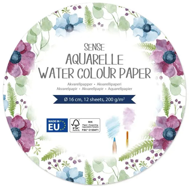 SENSE ARTIST AKVARELBLOK RUND 200 G