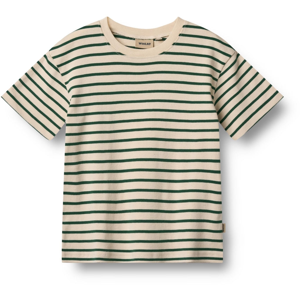 Wheat kortærmet T-shirt med striber 92 cm