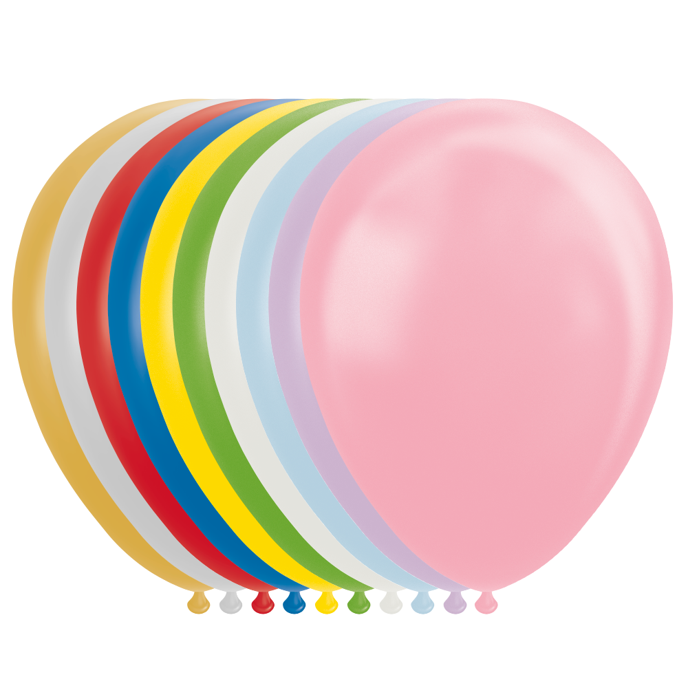 Pose med 100 stk. metallic balloner runde