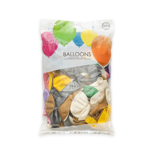 Latex metallic balloner 100 stk