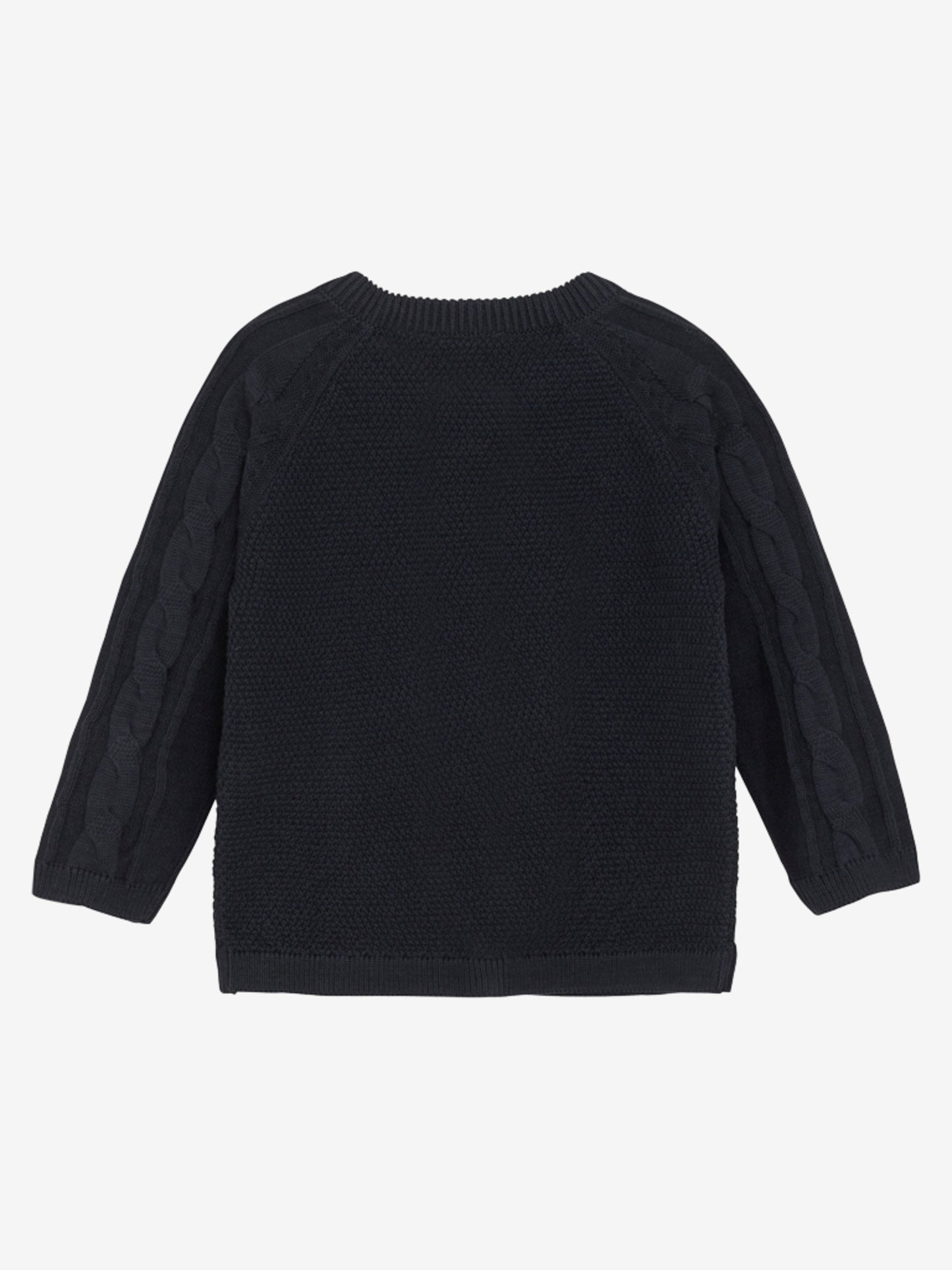 Minymo strik cardigan marine blå med træknaper 56 cm