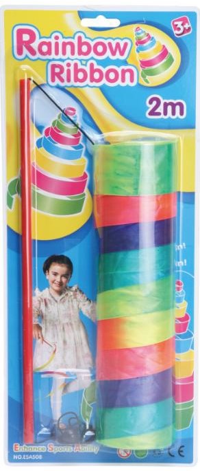 Dansepind m/regnbuefarvet bånd 2m +3år