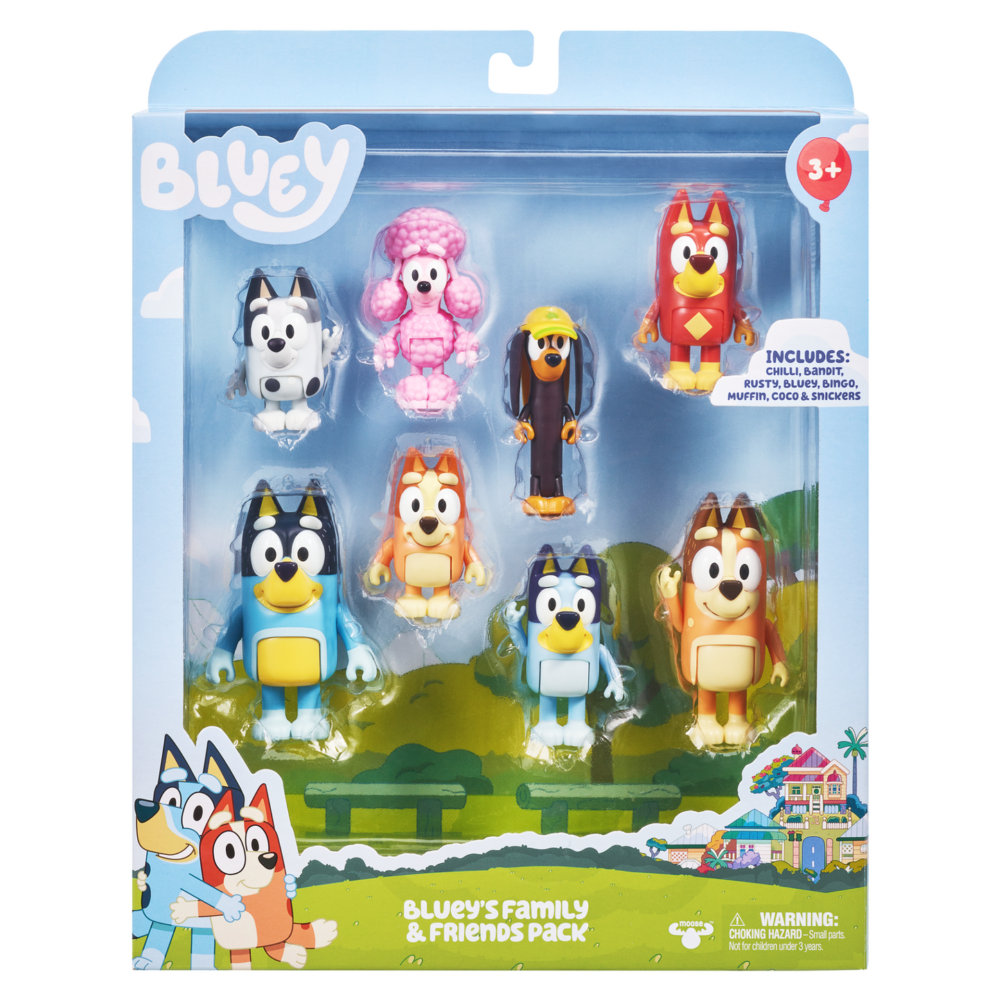 Bluey Familen og venner figurer 8 pk.