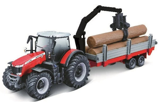 Burago Traktor med Træstammer