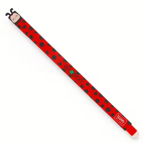 Erasable gel pen, Ladybug, rød, gelpen med blæk der kan viskes ud