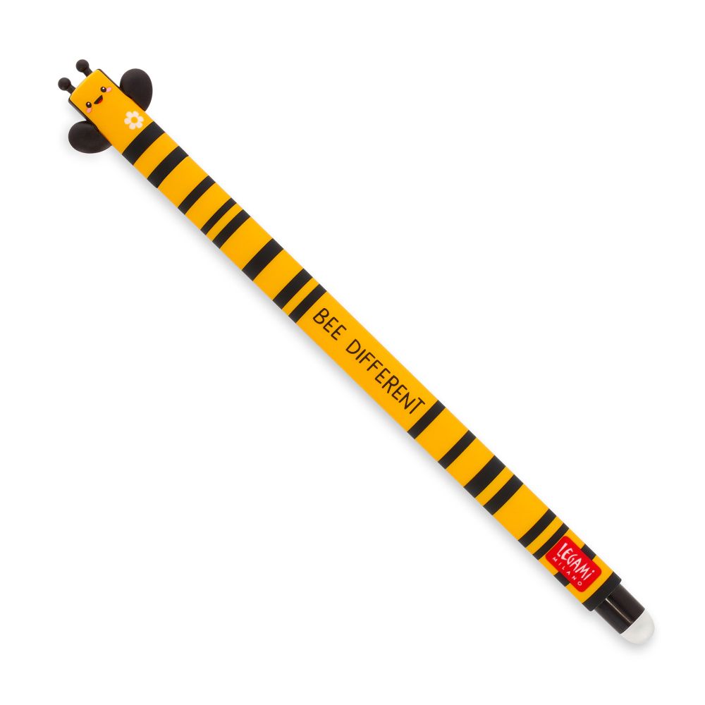 Erasable gel pen, Bee, sort, gelpen med blæk der kan viskes ud