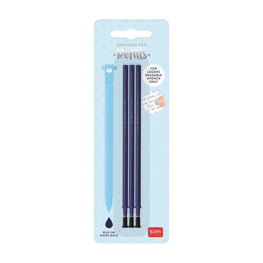 Refills til Erasable gel pens, 3 stk., blå