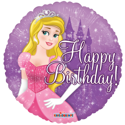 Folieballon Happy Birthday Prinsesse