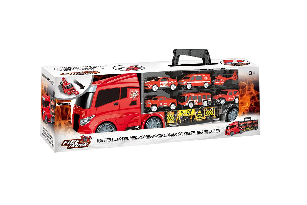 CONTRUCK Lastbil m/redningskøretøjer og skilte, brand