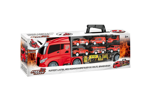 CONTRUCK Lastbil m/redningskøretøjer og skilte, brand