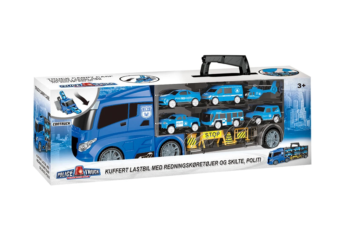 CONTRUCK Lastbil m/redningskøretøjer og skilte, politi