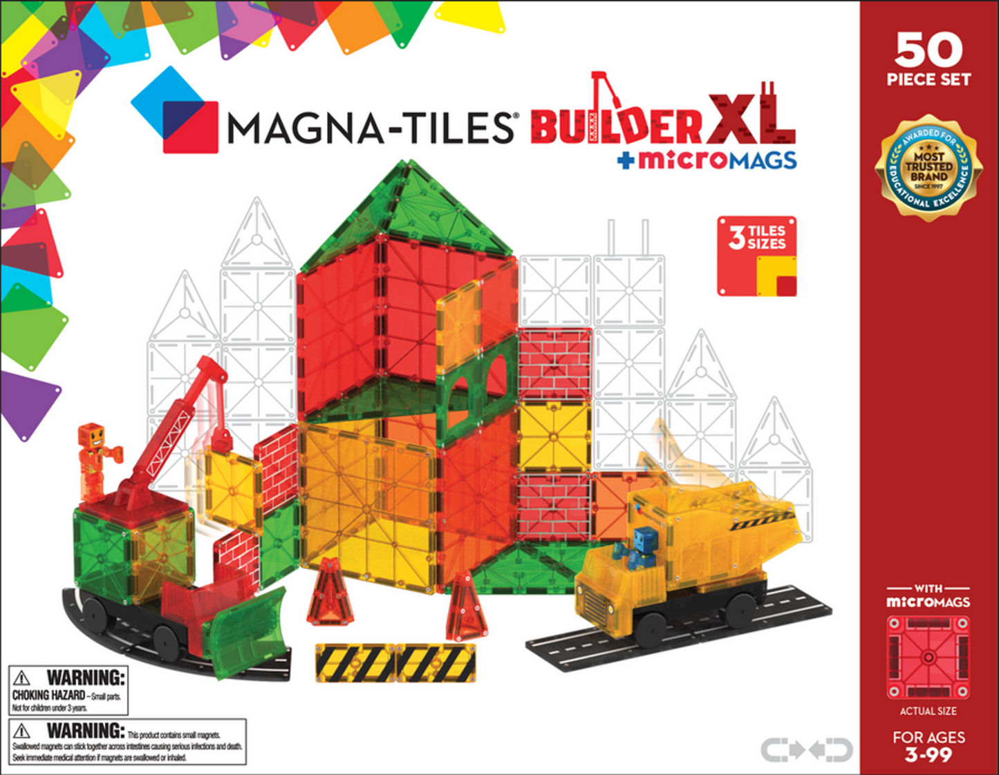 MAGNA-TILES Byggepladssæt XL 50 stk