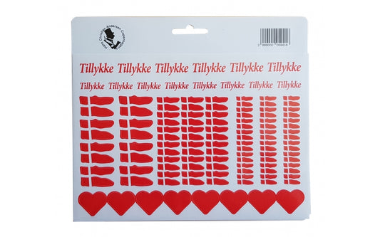 Stickers A5 144 ass flag, hjerter