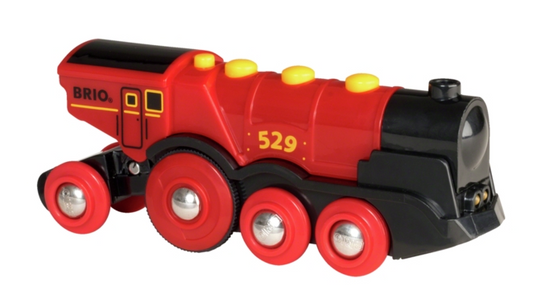 Brio rødt lokomotiv m/batteri 33592