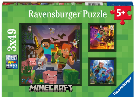 Ravenburger Puslespil Minecraft Biomes 3x49 Brikker