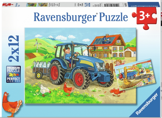 Ravenburger Puslespil Hard At Work 2x12 Brikker