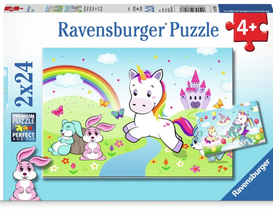 Ravenburger Puslespil Fairytale Unicorn 2x24 Brikker
