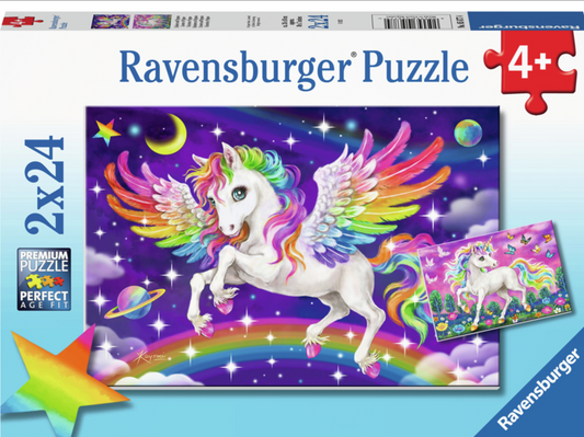 Ravenburger Puslespil Unicorn And Pegasus 2x24 Brikker