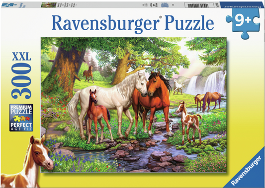Ravensburger Puslespil Horses By The Stream 300 Brikker