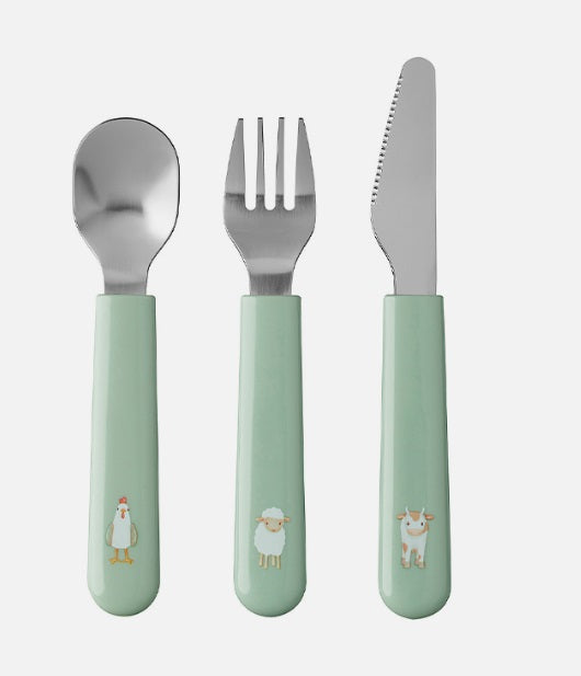 Mepal Mio Little Farm børnebestik mint 3 stk