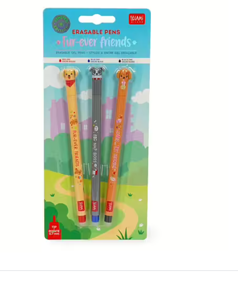 Erasable gel pen, 3-pack med hunde