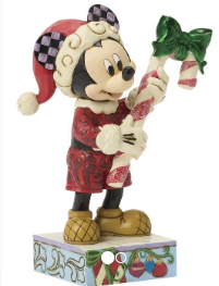 Mickey with Candy Cane. Peppermint Magic. 14 cm.