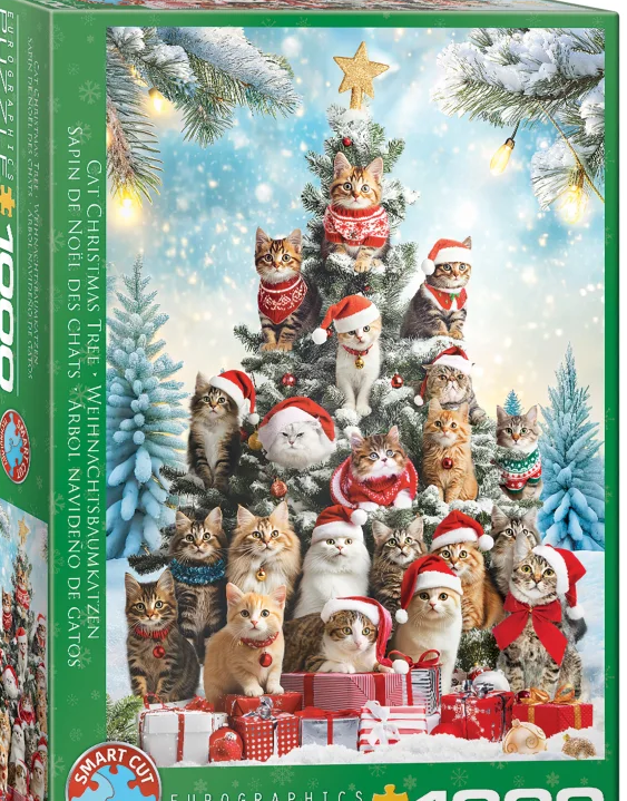 Katte juletræ 1000 brikker